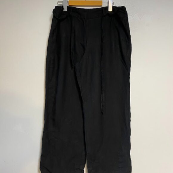 Zac & Rachel Women's Black Linen Blend Wide Leg Pants Size 12 - Picture 9 of 10